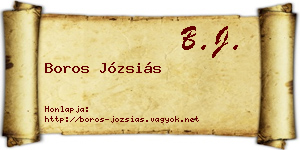 Boros Józsiás névjegykártya